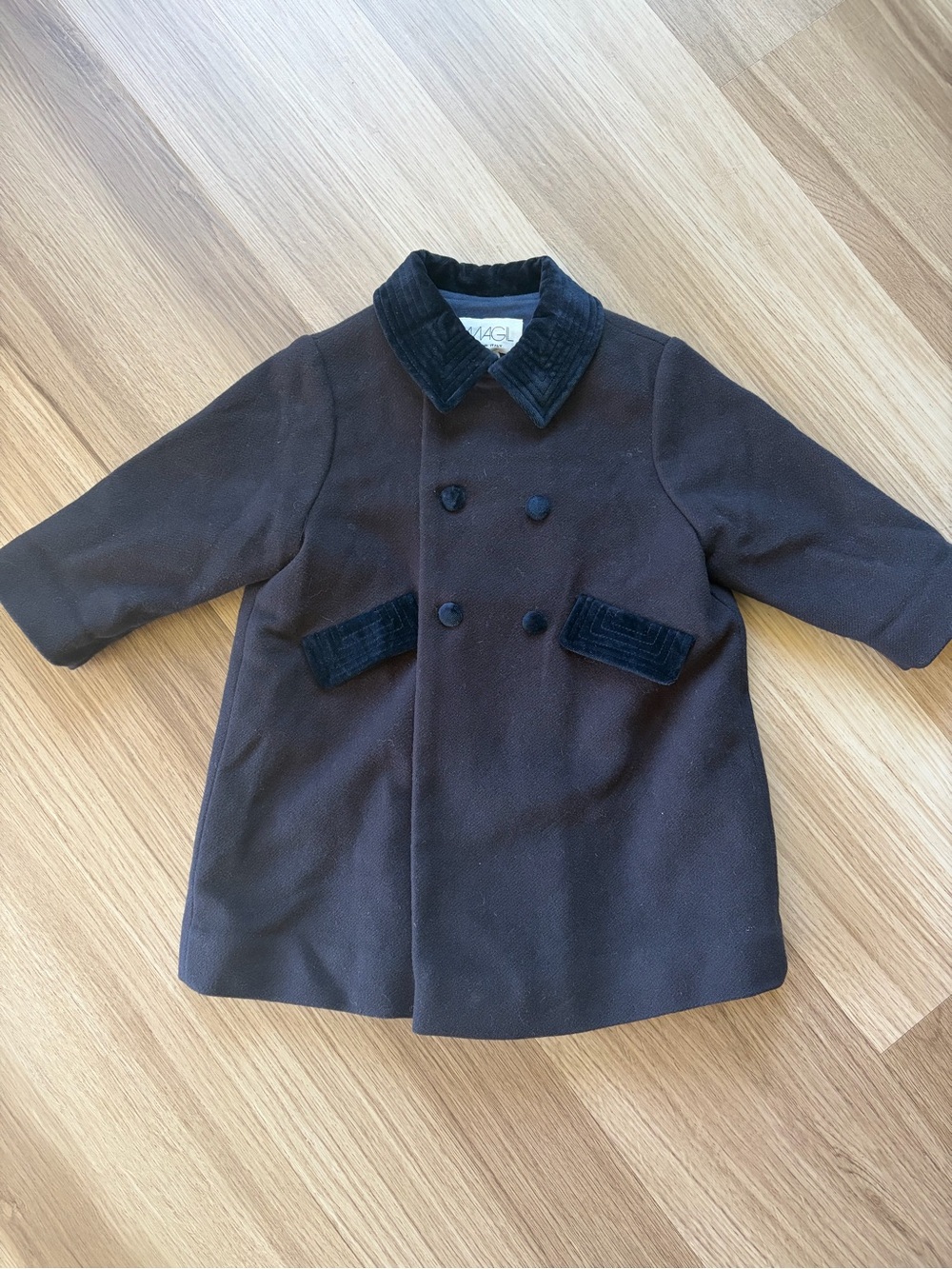 Baby Girls Magil Wool Coat- Blue Size 12 months